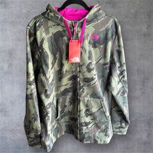 The North Face Camouflage Hoodie with Pink Interior - NWT